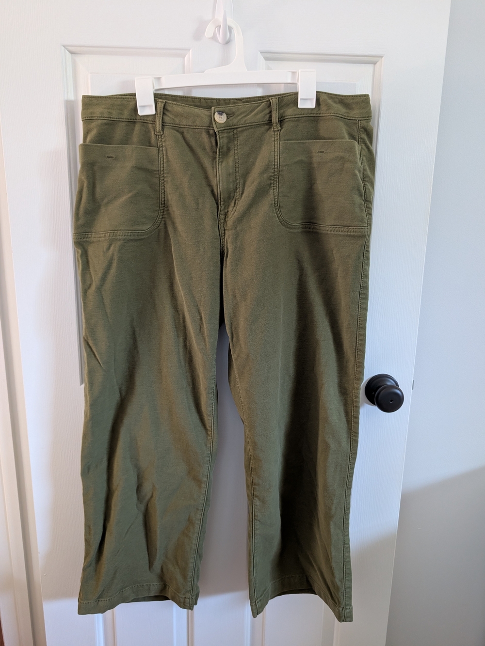 Maurices Women's Olive Green Wide Leg Cotton Blend Pants Size 16W